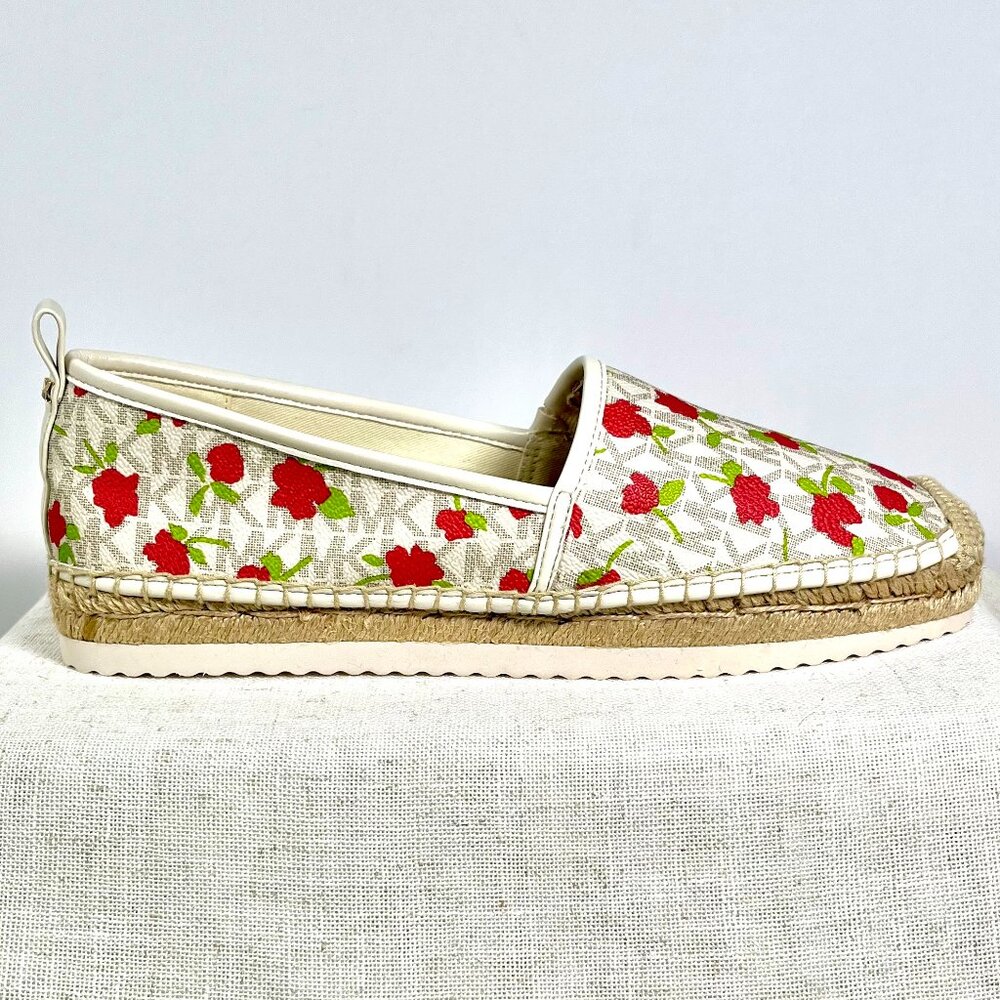 NWOT Michael Kors Floral Espadrille Flats MK Lenny Cottagecore slip-ons size 9 - Picture 10 of 16